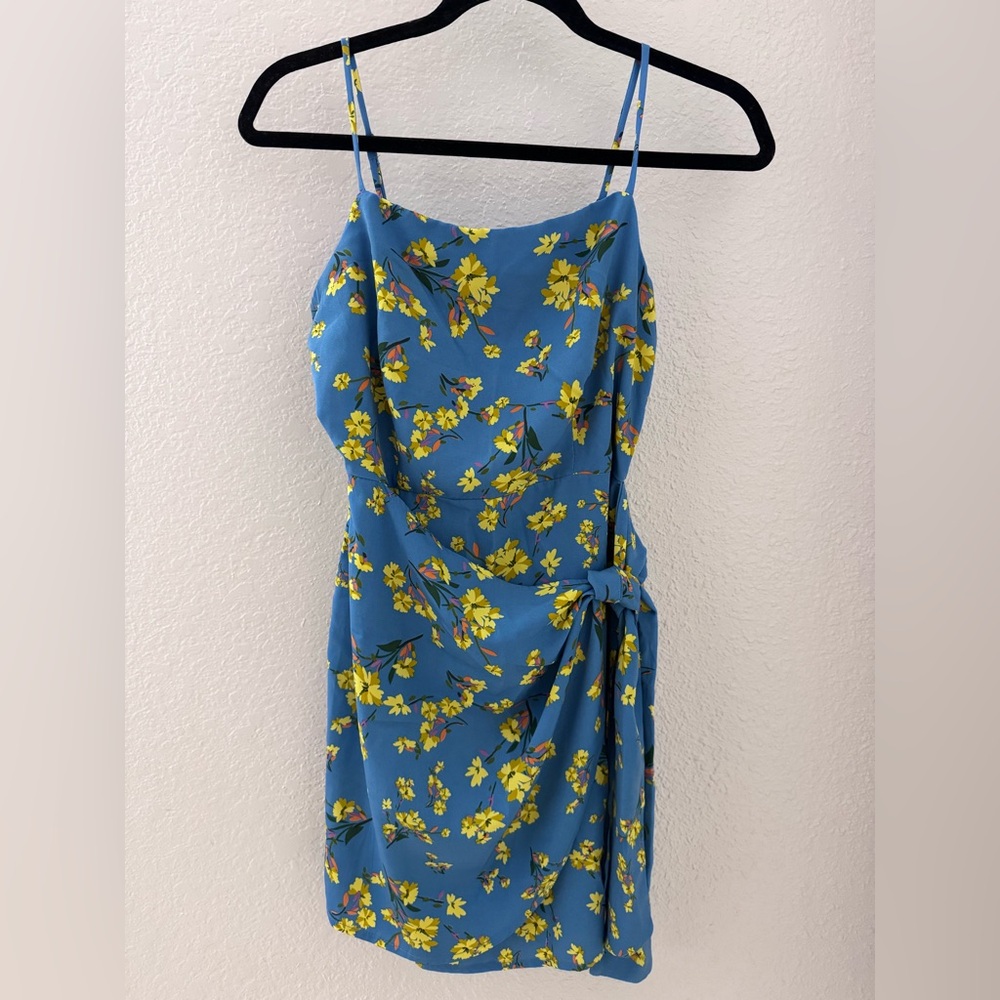 Lush Blue and Yellow Floral Midi Dress